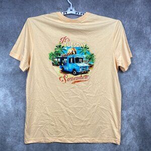 Caribbean Taco Tuesday T-Shirt Mens 1XLT Tall Peach Beach Food Truck Preppy